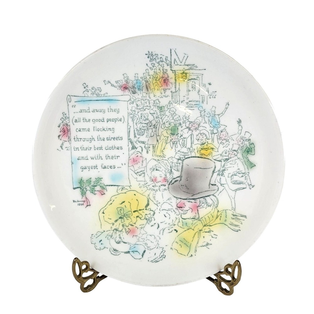 Vintage Buffalo China Plate 1960‎ Charles Dickens 9.5" Rix Jennings Artist